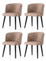 Hanah Home 4201 V4 Conjunto de Sillas 4 Piezas Negro y Beige con Estructura de Hierro y Patas de Haya